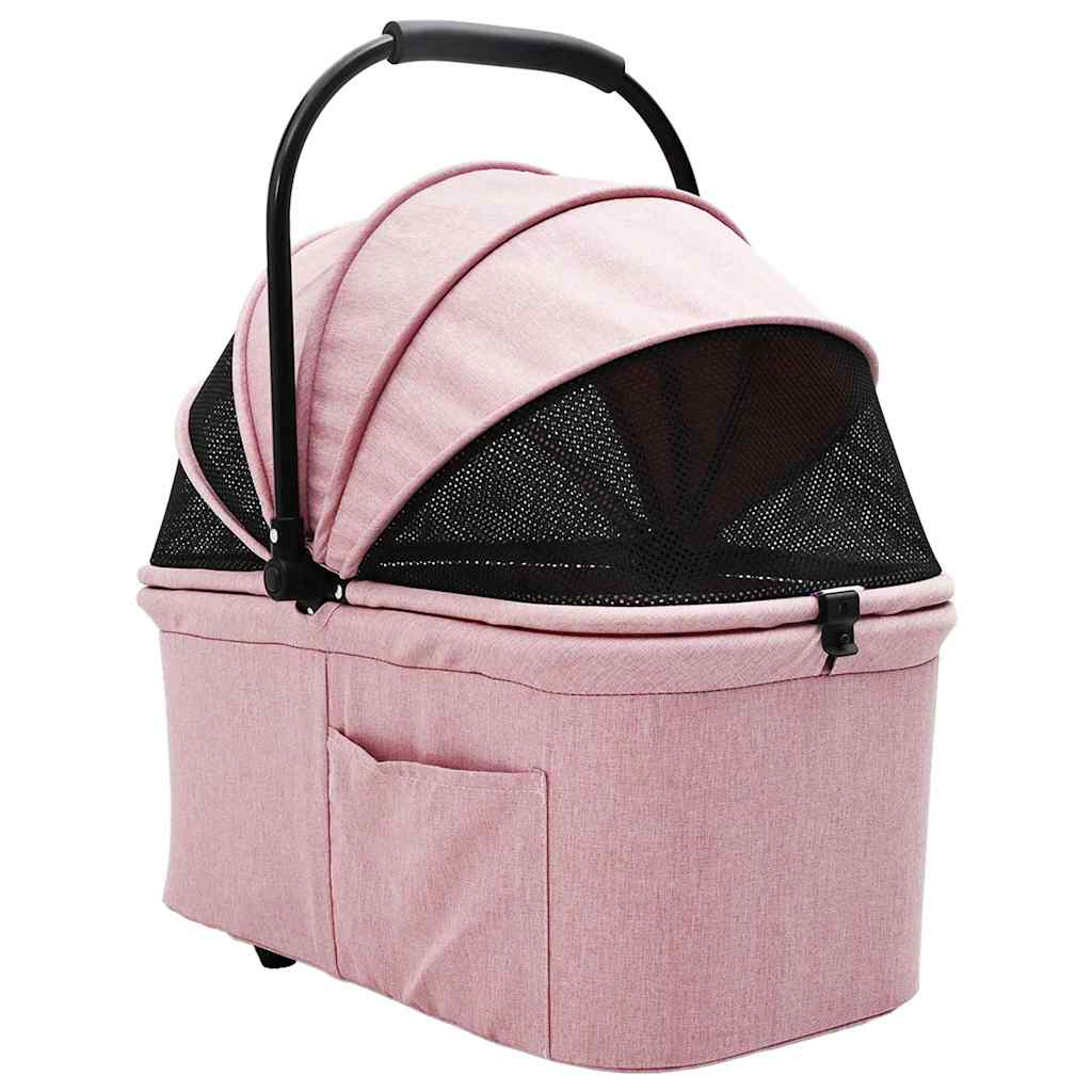 vidaXL Faltbarer Haustierwagen Rosa 81 x 47 x 99 cm Polyester