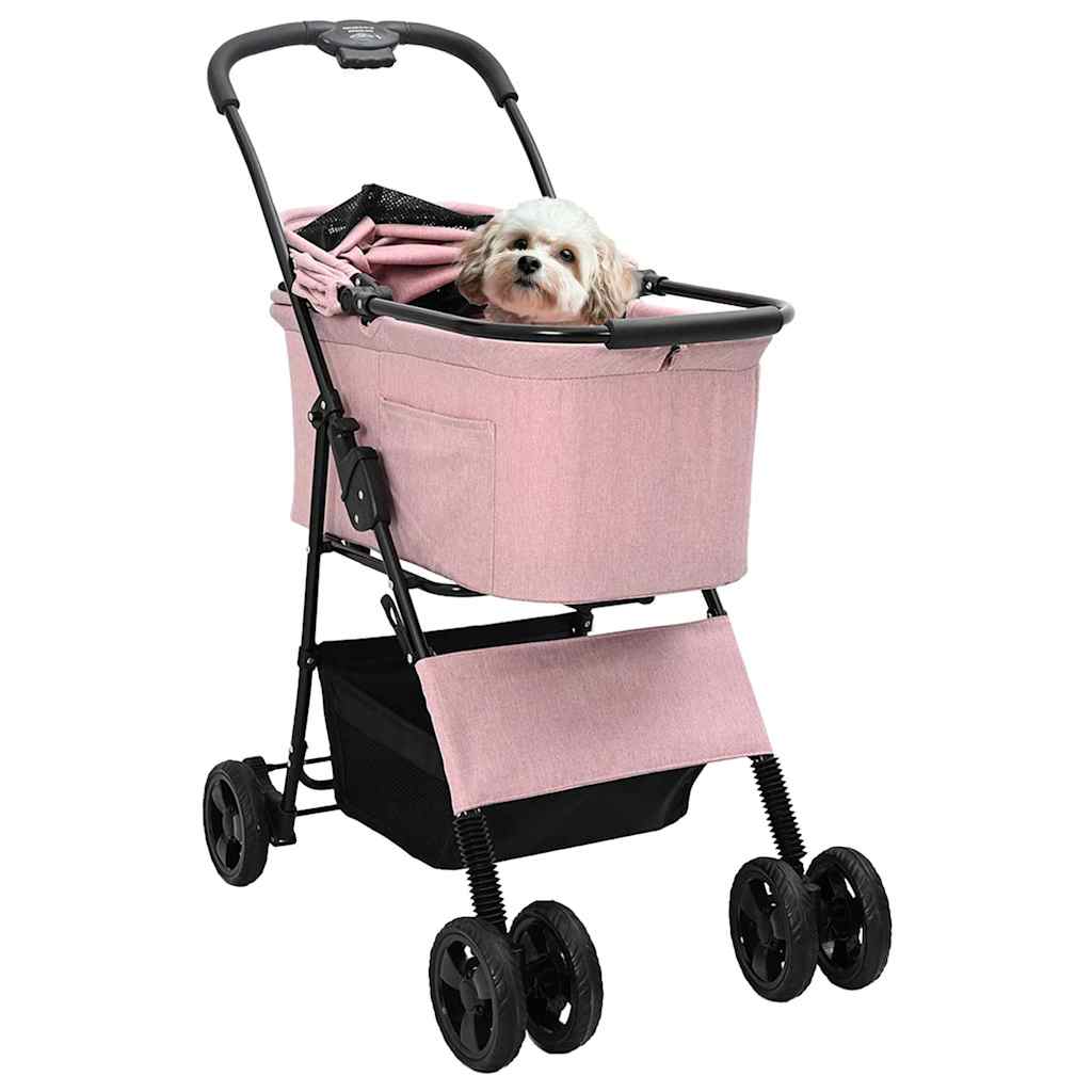 vidaXL Faltbarer Haustierwagen Rosa 81 x 47 x 99 cm Polyester