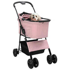 vidaXL Faltbarer Haustierwagen Rosa 81 x 47 x 99 cm Polyester