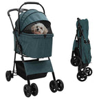 vidaXL Faltbarer Haustierwagen Rosa 81 x 47 x 99 cm Polyester