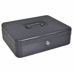 vidaXL Geldbox mit Schloss Dunkelgrau 30 x 24 x 9 cm Stahl
