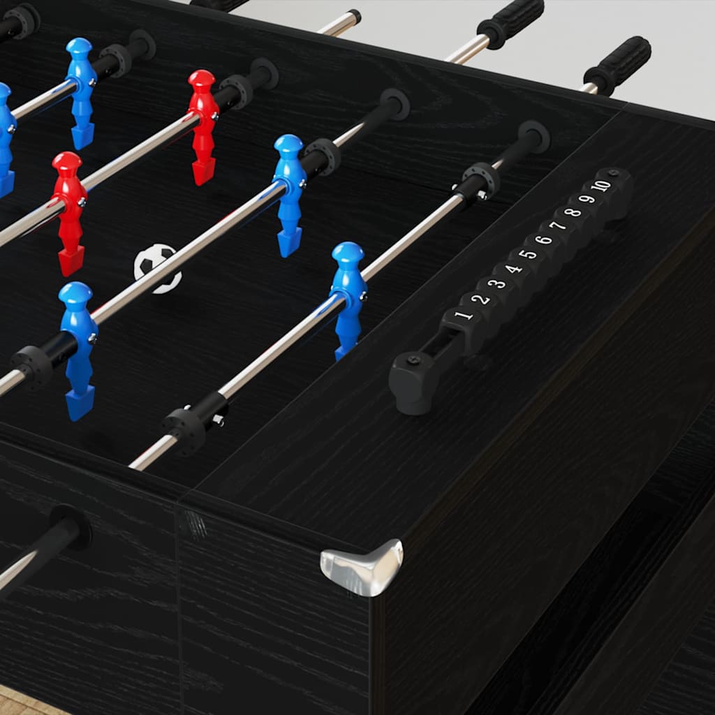 vidaXL Tischfußballtisch Schwarze Eiche 125 x 60,5 x 80 cm
