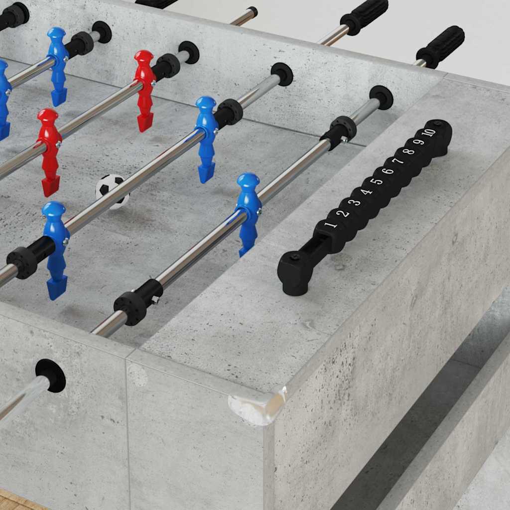 vidaXL Tischfußballtisch Betongrau 125 x 60,5 x 80 cm Holzwerkstoff