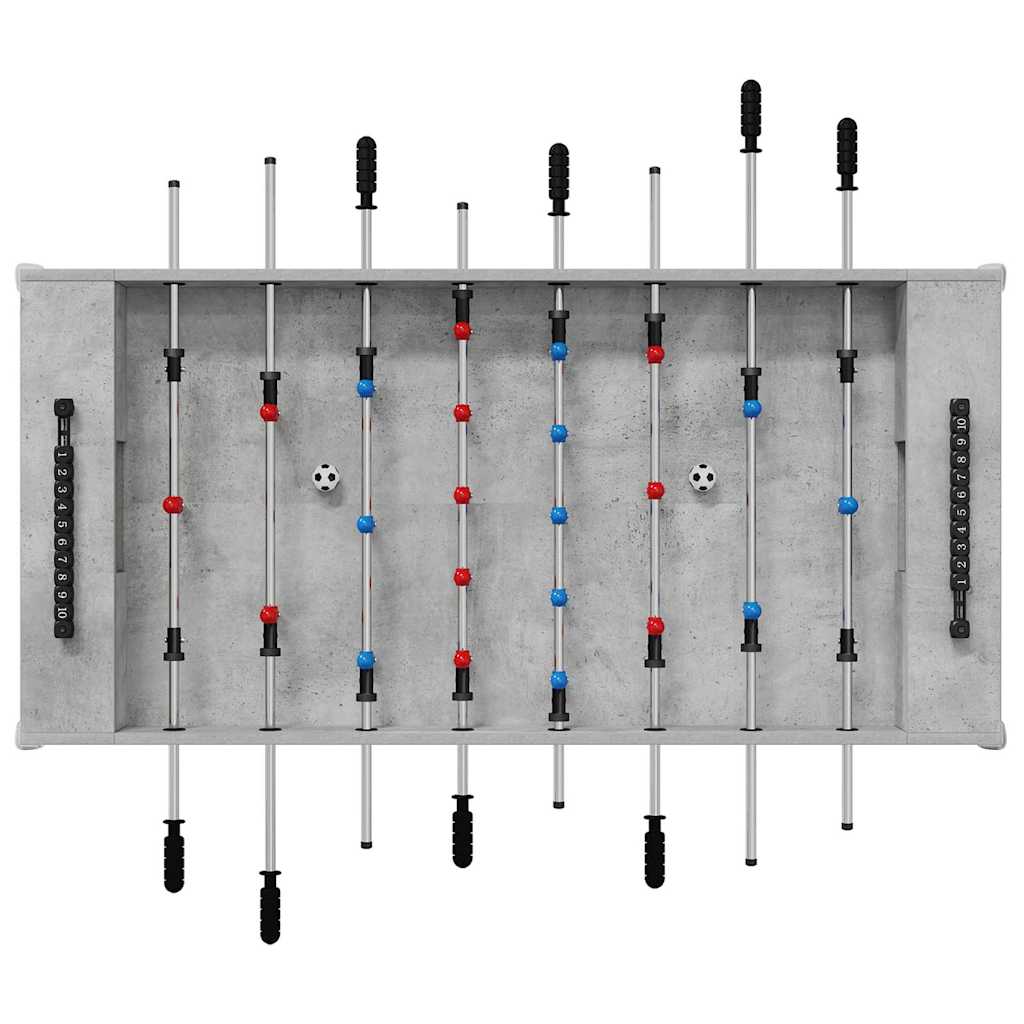 vidaXL Tischfußballtisch Betongrau 125 x 60,5 x 80 cm Holzwerkstoff