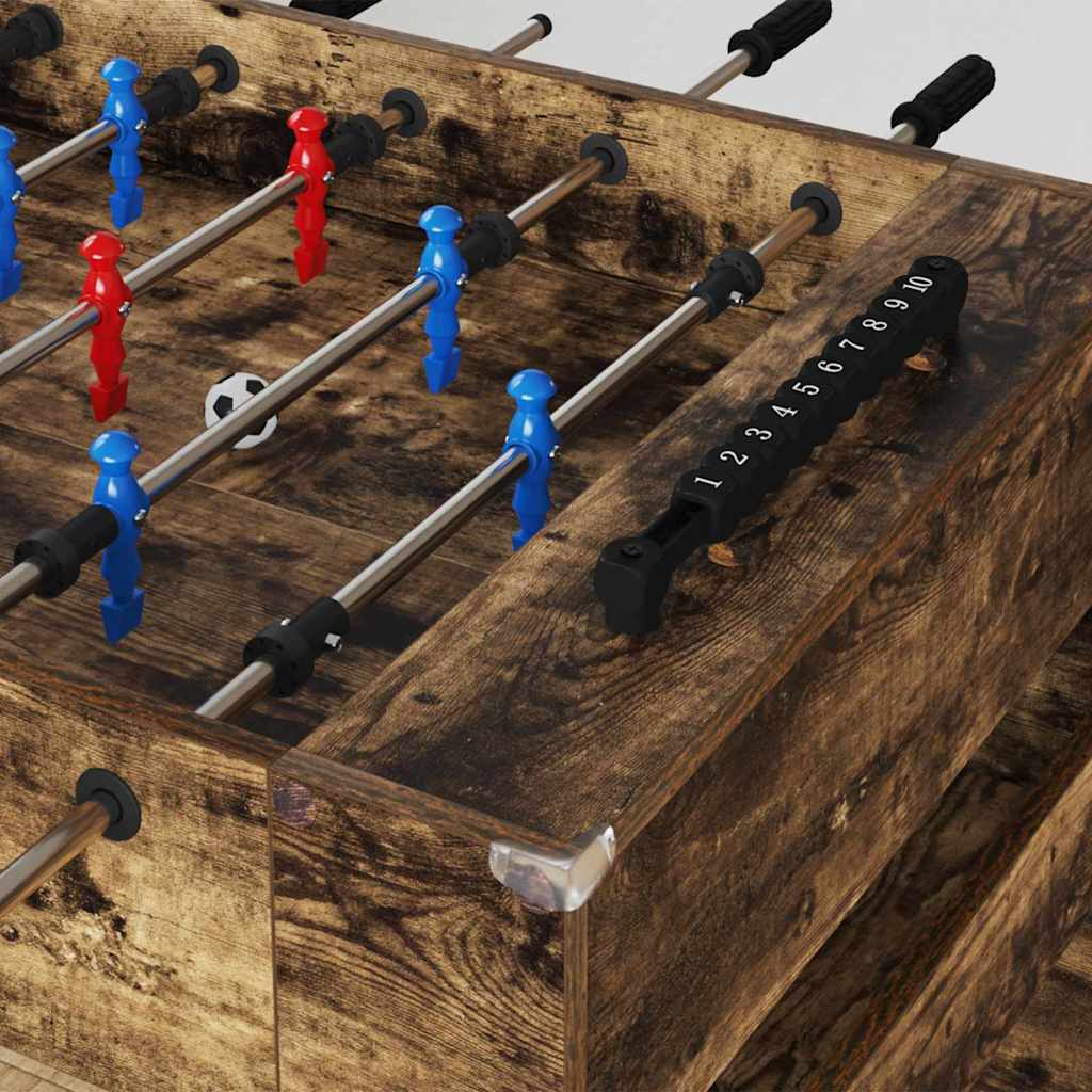 vidaXL Tischfußballtisch Geräucherte Eiche 125 x 60,5 x 80 cm