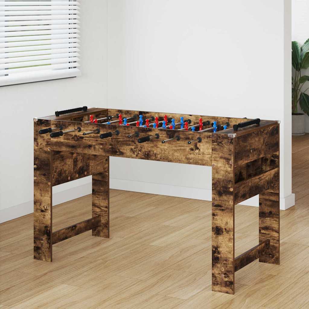 vidaXL Tischfußballtisch Geräucherte Eiche 125 x 60,5 x 80 cm
