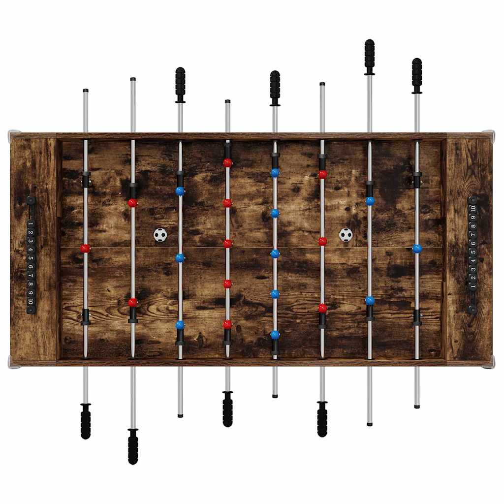 vidaXL Tischfußballtisch Geräucherte Eiche 125 x 60,5 x 80 cm