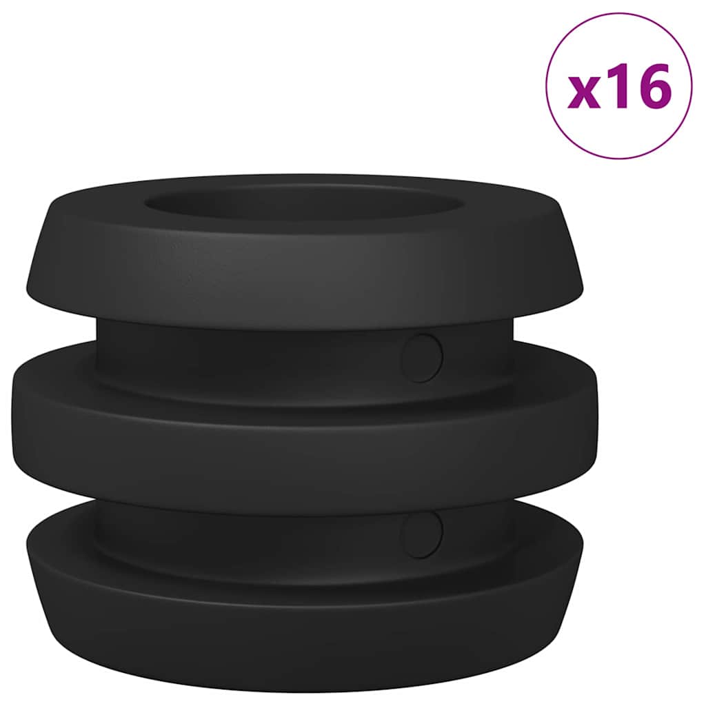 vidaXL Fußballtisch-Bumper 16 pcs Schwarz 3 x 3 x 2 cm TPE