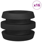 vidaXL Fußballtisch-Bumper 16 pcs Schwarz 3 x 3 x 2 cm TPE