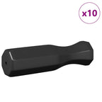 vidaXL Tischfußballgriff 10 pcs Schwarz 3,1 x 3,1 x 17,8 cm PP