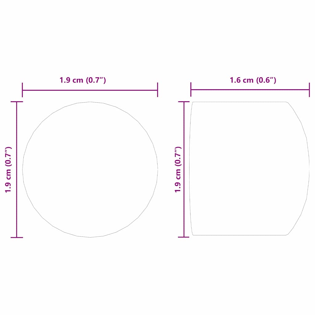 vidaXL Tischfußball Tisch Endkappen 10 pcs Schwarz 1,9 x 1,9 x 1,6 cm