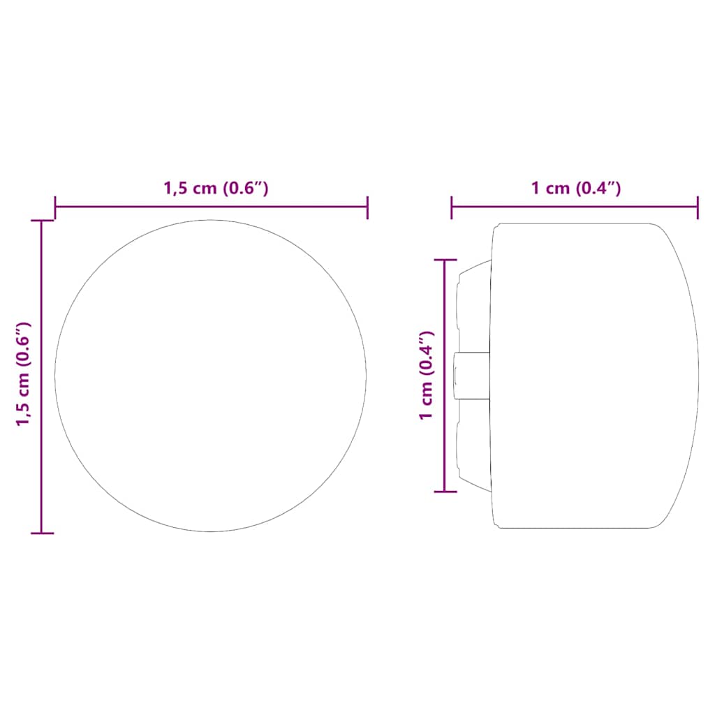 vidaXL Tischfußball Tisch Endkappen 10 pcs Schwarz 1,5 x 1,5 x 1 cm PP