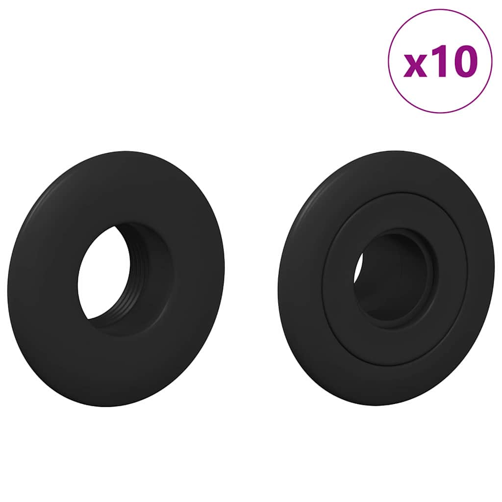 vidaXL Tischfußballlager 10 pcs Schwarz 5 x 5 x 2,8 cm PP