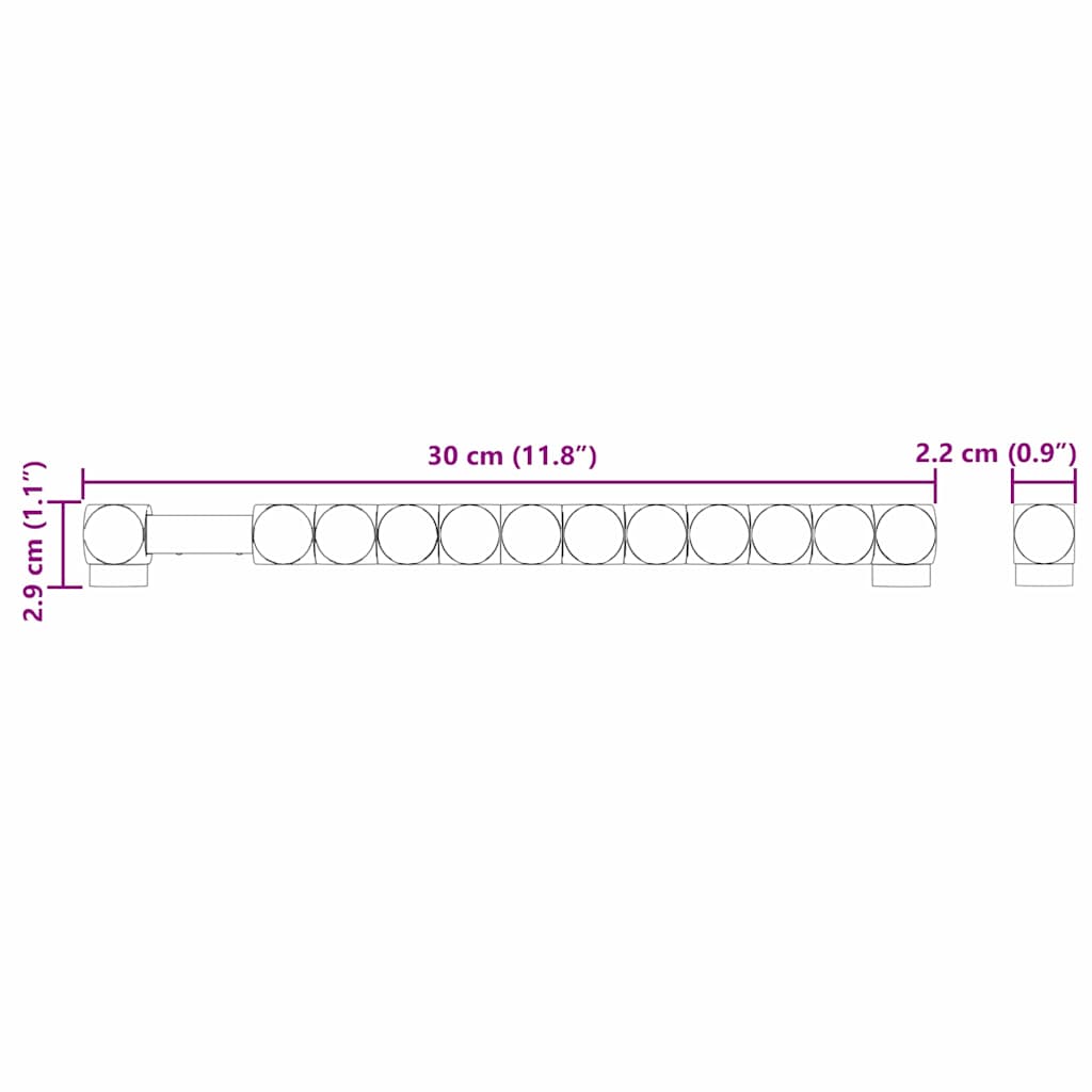 vidaXL Fußballtischzähler 2 pcs Schwarz 30 x 2,2 x 2,9 cm HIPS