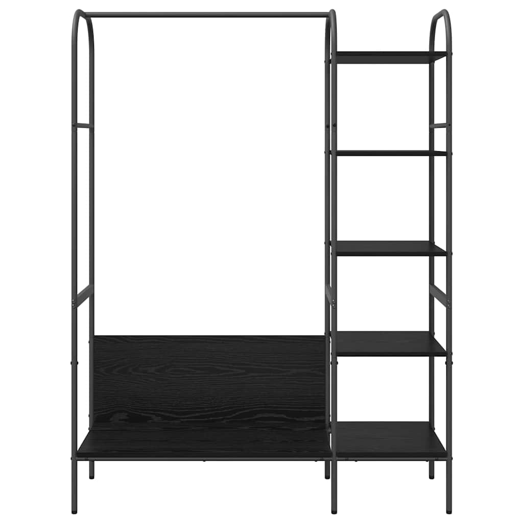 vidaXL Kleiderständer Schwarz 120 x 44 x 160 cm Holzwerkstoff