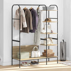 vidaXL Kleiderständer mit Regal Braun 120 x 44 x 160 cm Holzwerkstoff