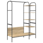 vidaXL Kleiderständer mit Regal Braun 120 x 44 x 160 cm Holzwerkstoff