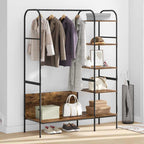 vidaXL Kleiderständer mit Regal Braun Eichen-Optik 120 x 44 x 160 cm