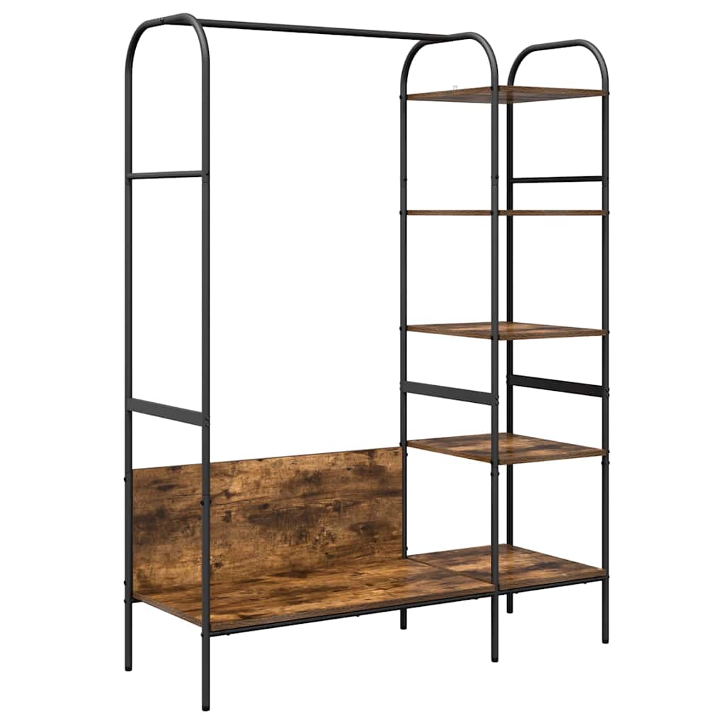 vidaXL Kleiderständer mit Regal Braun Eichen-Optik 120 x 44 x 160 cm