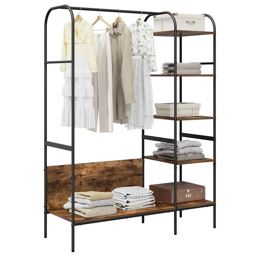 vidaXL Kleiderständer mit Regal Braun Eichen-Optik 120 x 44 x 160 cm
