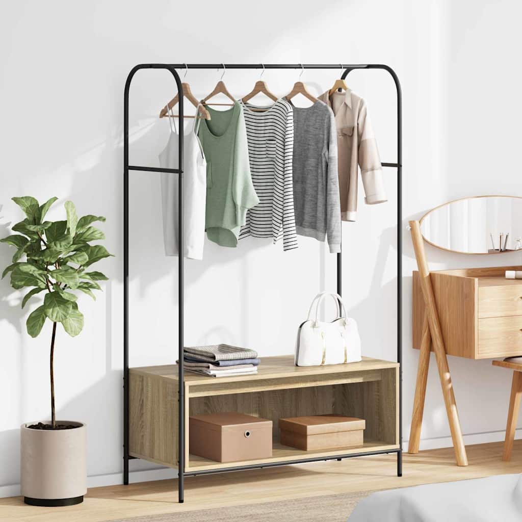 vidaXL Kleiderständer Braun Eichen-Optik 100 x 44 x 160 cm