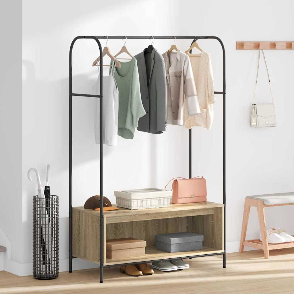 vidaXL Kleiderständer Braun Eichen-Optik 100 x 44 x 160 cm