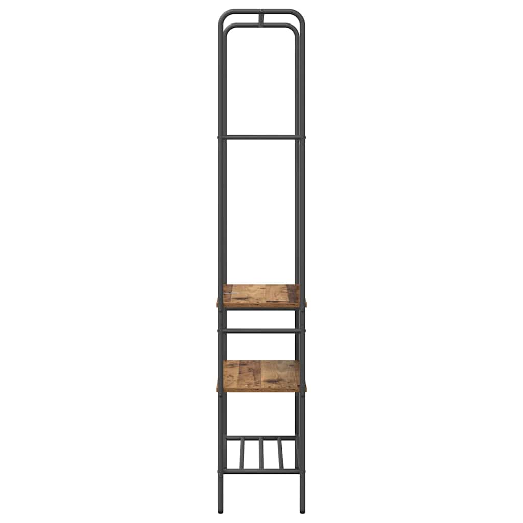 vidaXL Kleiderständer mit Regal Altholz 60 x 30 x 171 cm Holzwerkstoff