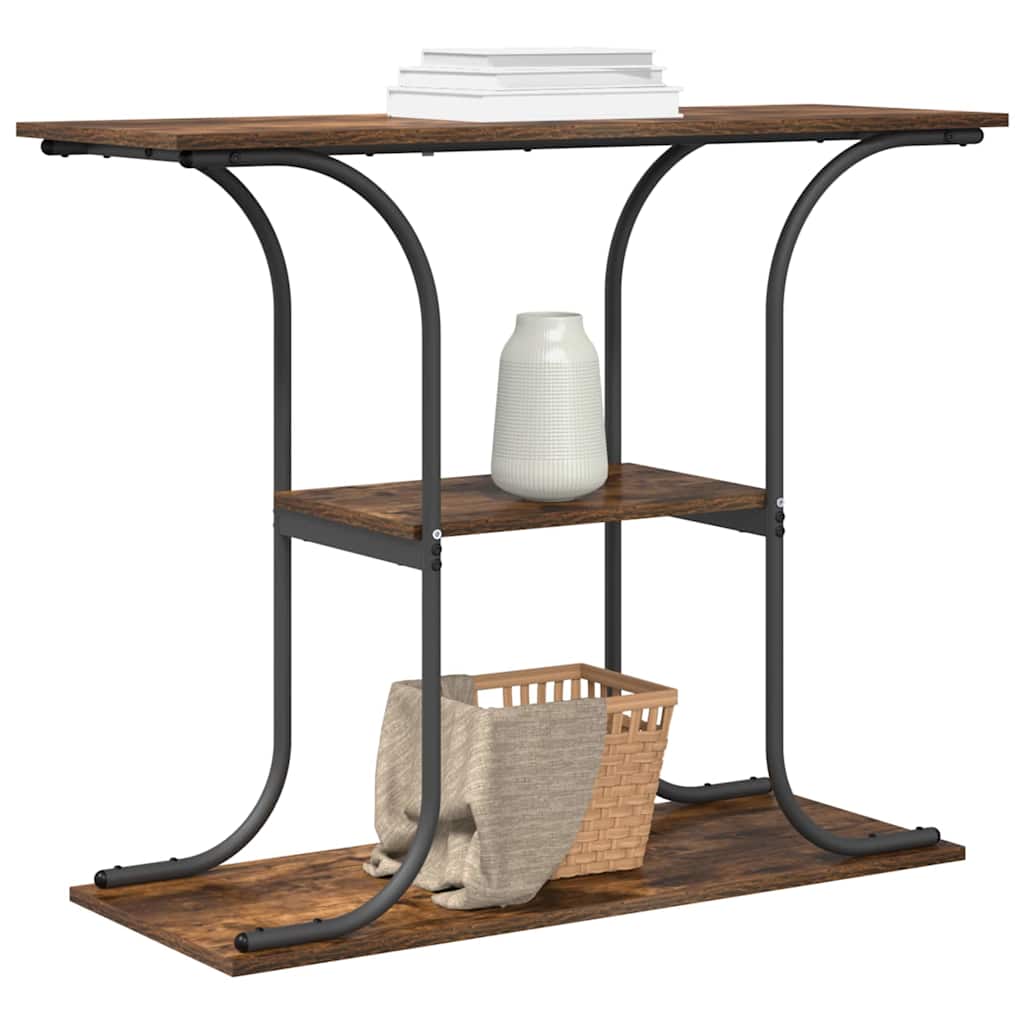 vidaXL Konsolentisch mit Regal Geräucherte Eiche 101 x 35 x 80,5 cm