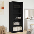 vidaXL Kleiderschrank mit Regal Schwarz Eichen-Optik 80 x 50 x 200 cm