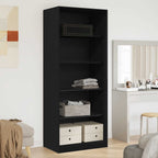 vidaXL Kleiderschrank mit Regal Schwarz Eichen-Optik 80 x 50 x 200 cm