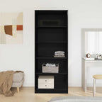vidaXL Kleiderschrank mit Regal Schwarz Eichen-Optik 80 x 50 x 200 cm