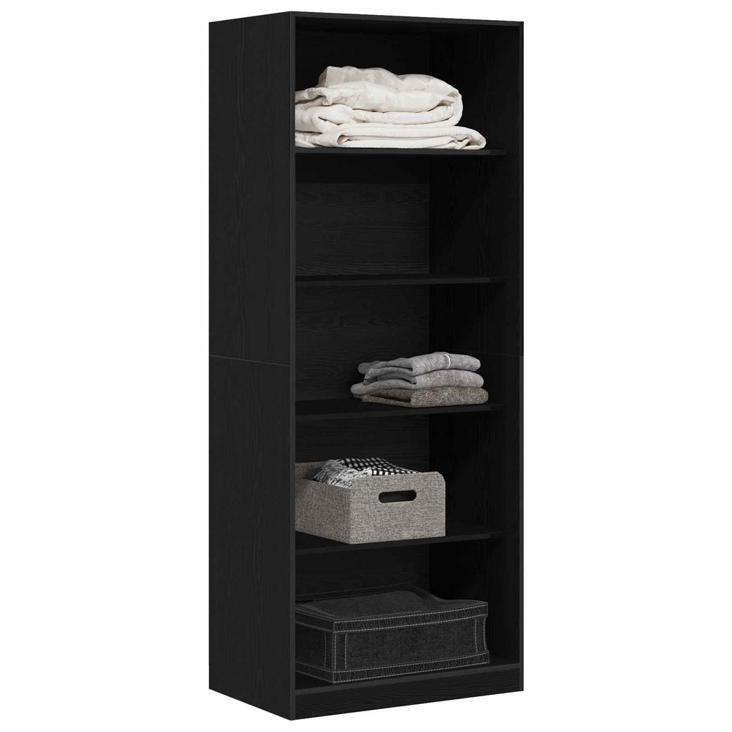 vidaXL Kleiderschrank mit Regal Schwarz Eichen-Optik 80 x 50 x 200 cm
