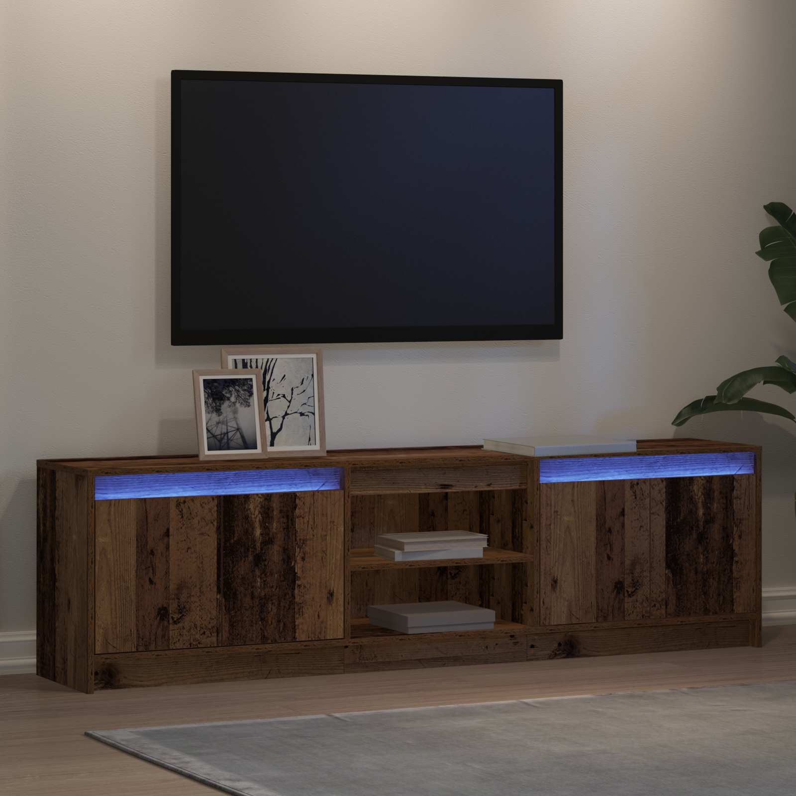 vidaXL TV-Einheiten 2 pcs Braun 180 x 34 x 50 cm Holzwerkstoff