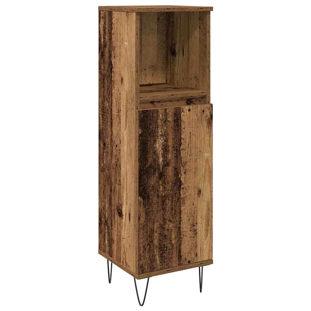 vidaXL Badezimmermöbel-Set mit Regal 3 pcs Altholz Holzwerkstoff
