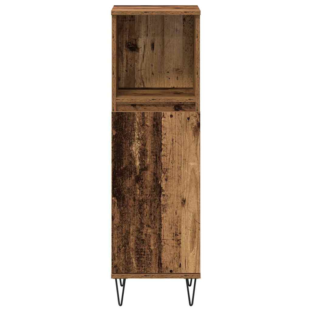 vidaXL Badezimmermöbel-Set mit Regal 3 pcs Altholz Holzwerkstoff