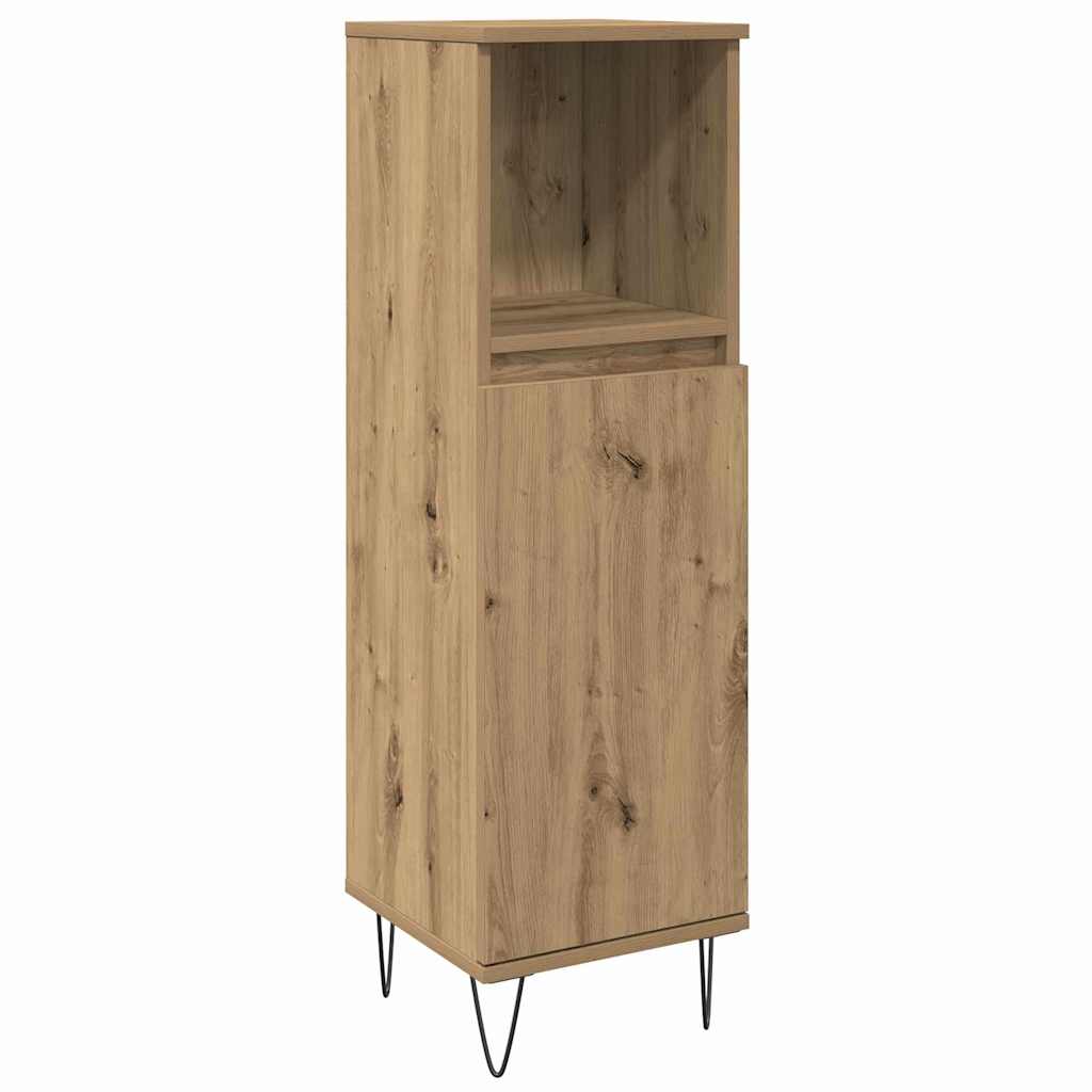 vidaXL Badezimmermöbel-Set mit Regal 3 pcs Artisan-Eiche Holzwerkstoff