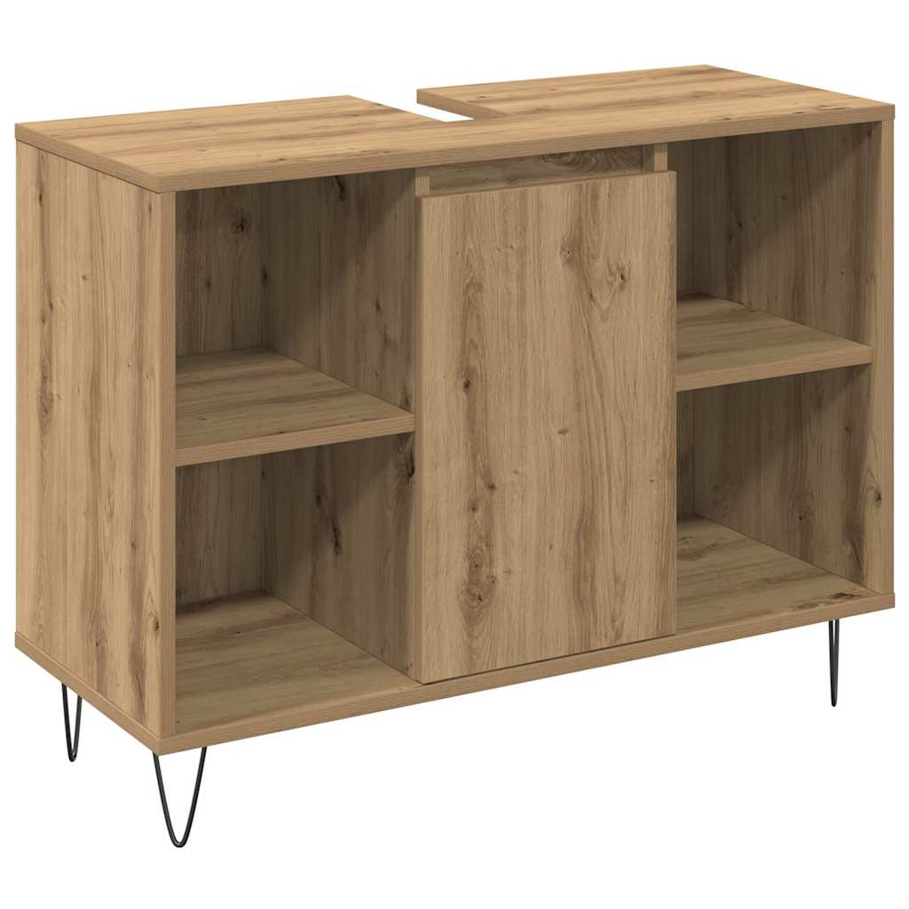 vidaXL Badezimmermöbel-Set mit Regal 3 pcs Artisan-Eiche Holzwerkstoff