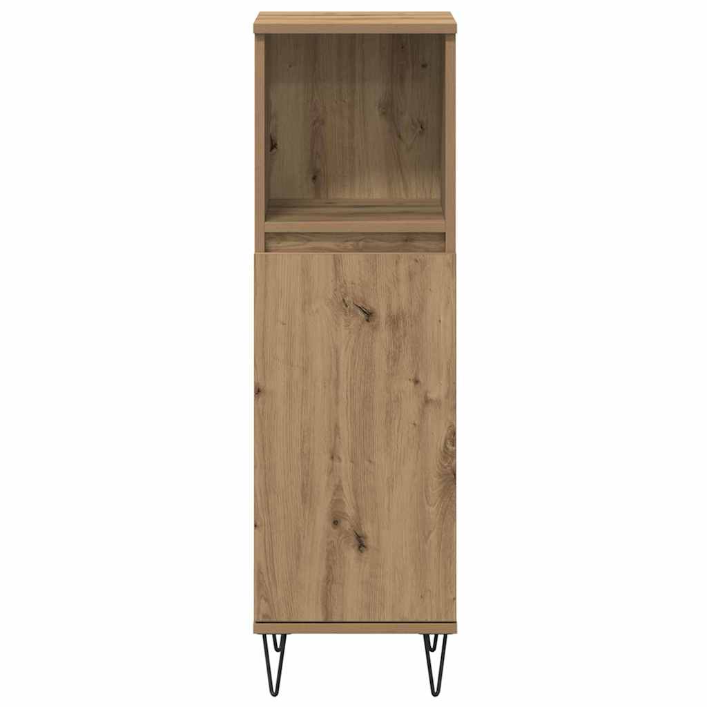 vidaXL Badezimmermöbel-Set mit Regal 3 pcs Artisan-Eiche Holzwerkstoff