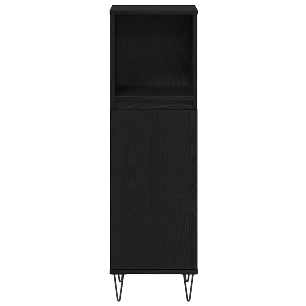 vidaXL Badezimmermöbel-Set 3 pcs Schwarz Eichen-Optik Holzwerkstoff