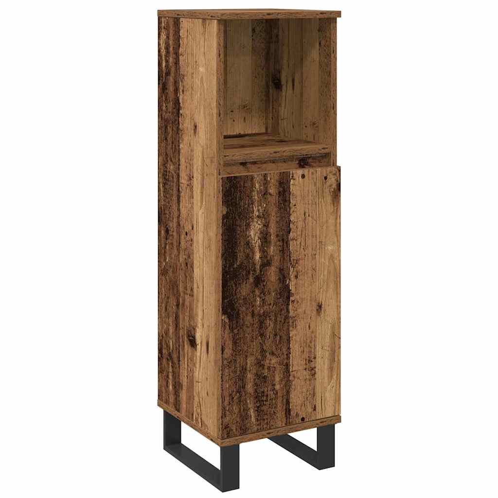 vidaXL Badezimmermöbel-Set mit Regal mit Tür 3 pcs Braun Holzwerkstoff