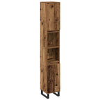 vidaXL Badezimmermöbel-Set mit Regal mit Tür 3 pcs Braun Holzwerkstoff