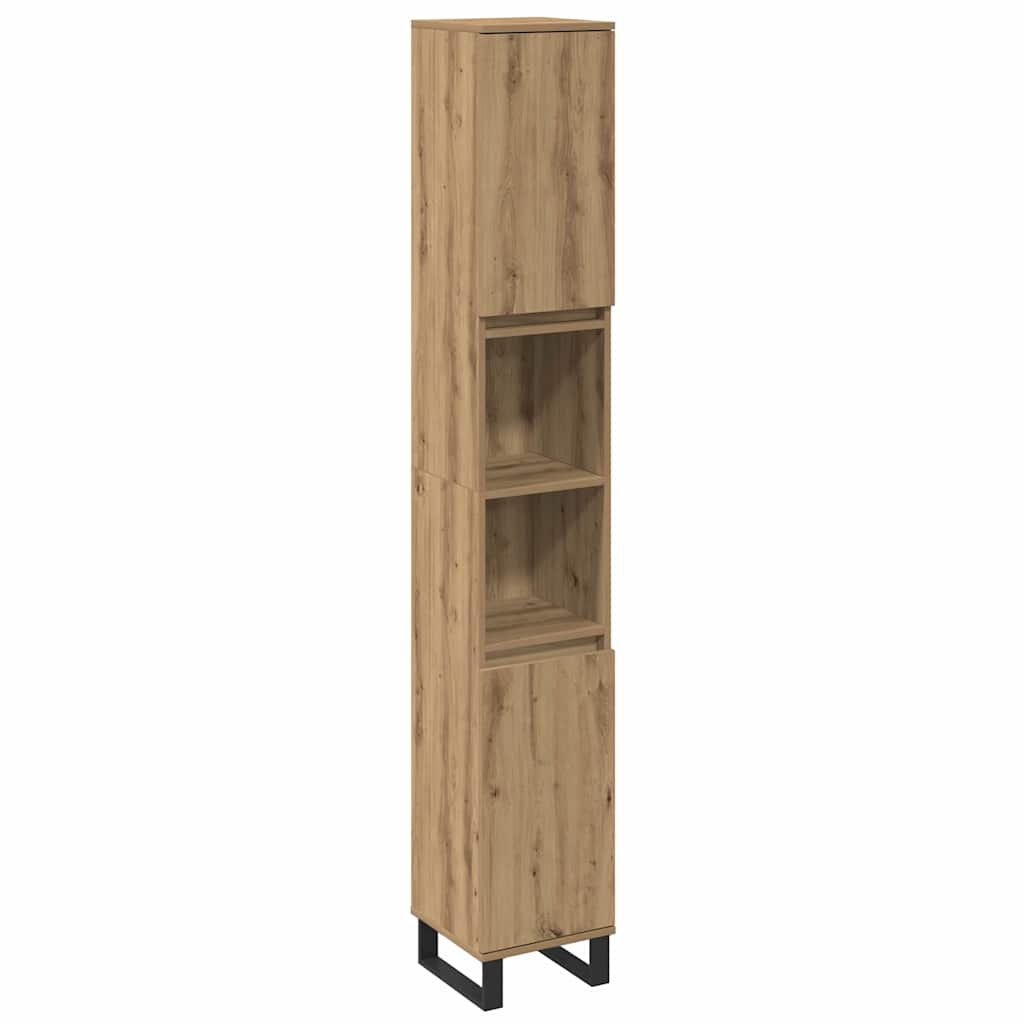 vidaXL Badezimmermöbel Set mit Speicher 3 pcs Braun Holzwerkstoff