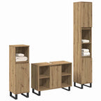 vidaXL Badezimmermöbel Set mit Speicher 3 pcs Braun Holzwerkstoff