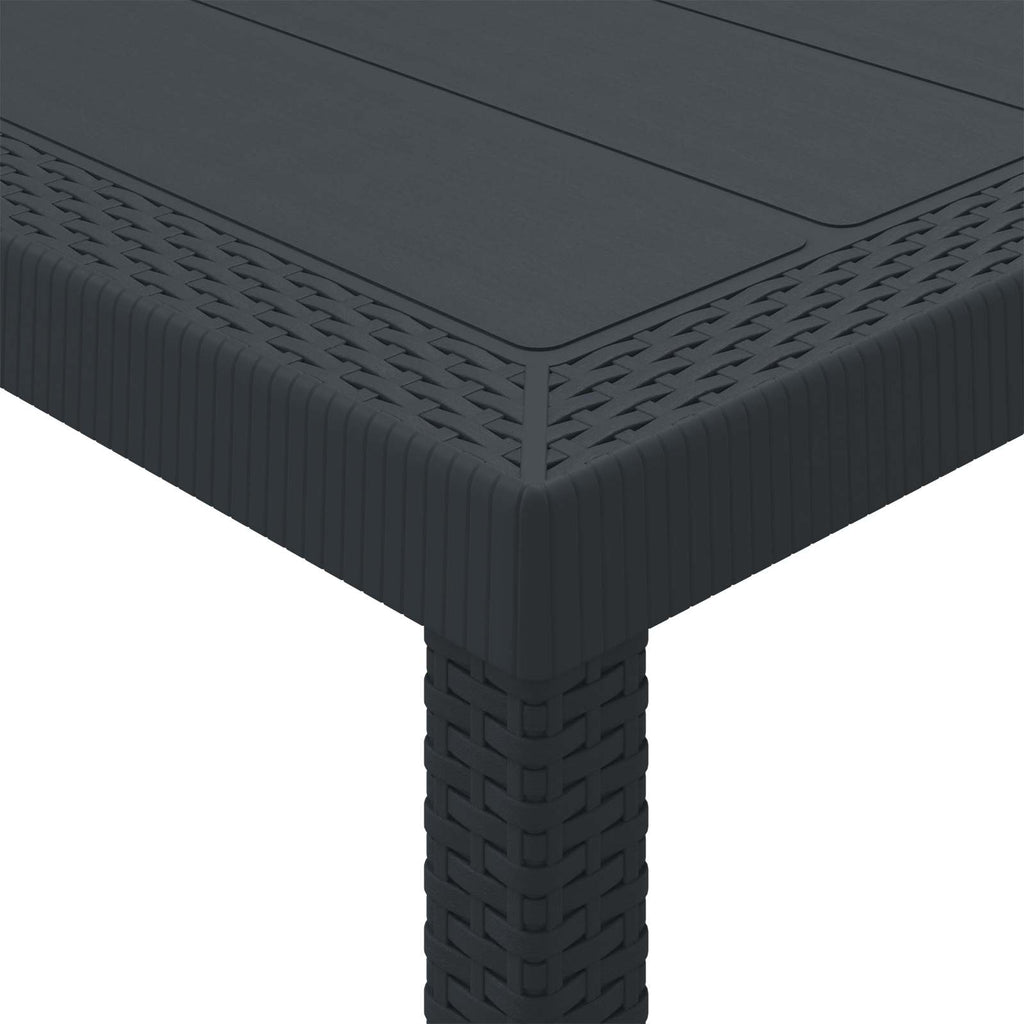 vidaXL Gartentisch Anthrazit 250 x 100 x 73 cm Poly-Rattan