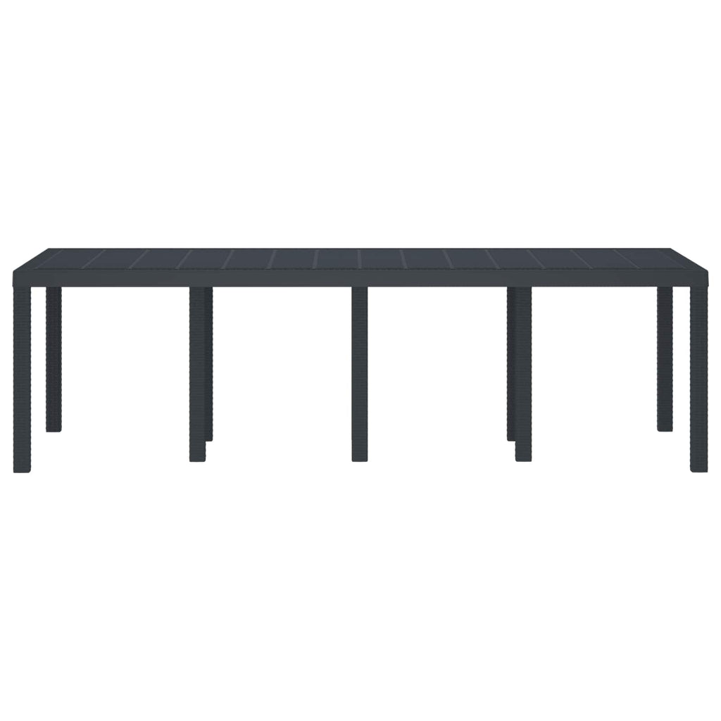 vidaXL Gartentisch Anthrazit 250 x 100 x 73 cm Poly-Rattan