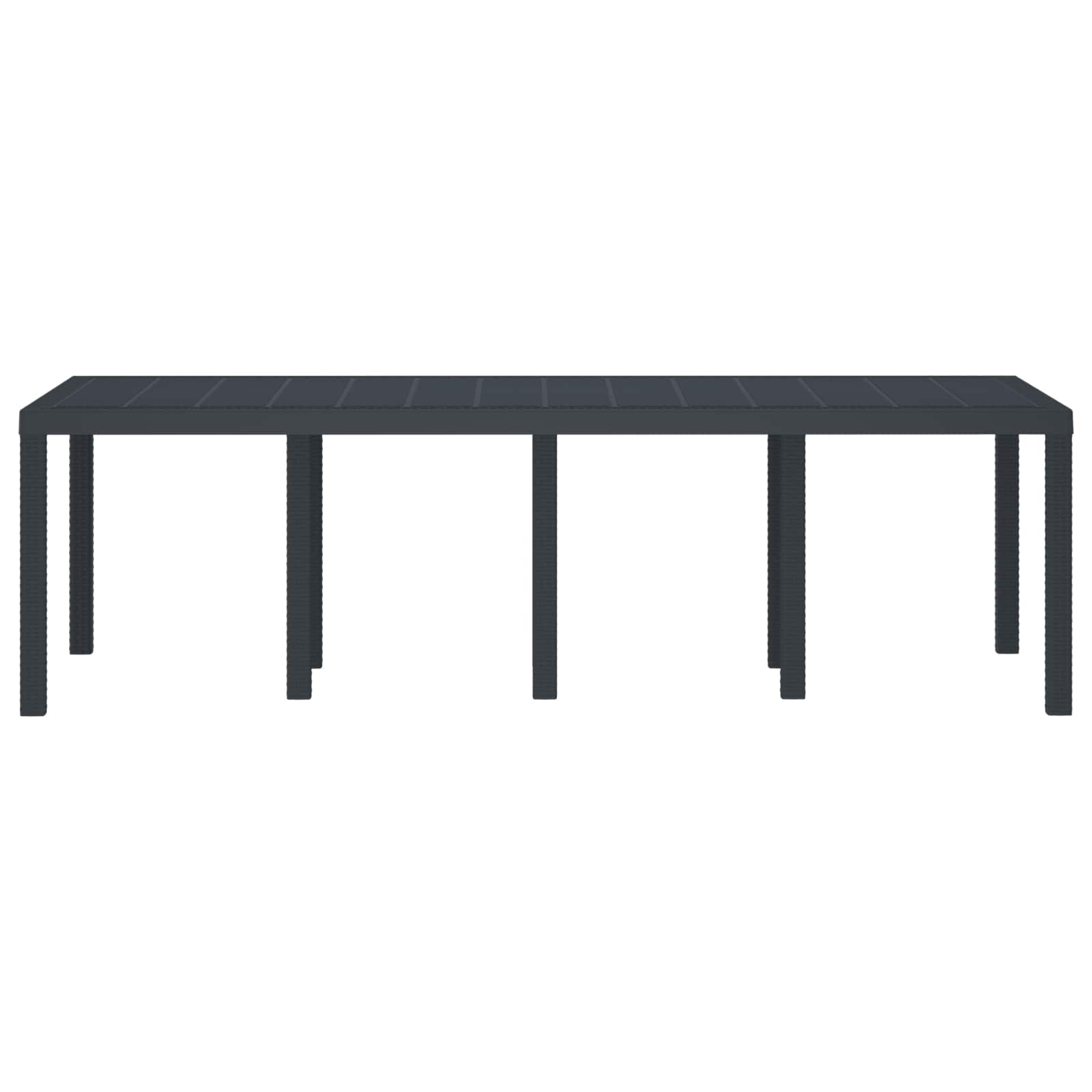 vidaXL Gartentisch Anthrazit 250 x 100 x 73 cm Poly-Rattan