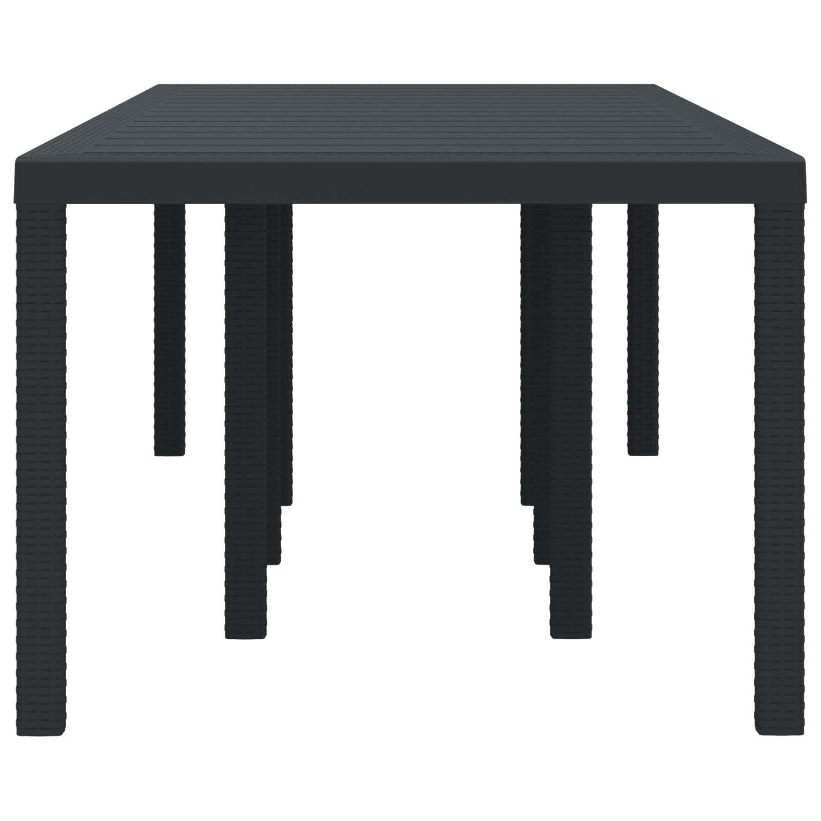 vidaXL Gartentisch Anthrazit 250 x 100 x 73 cm Poly-Rattan