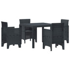vidaXL Garten Essgruppe 5 pcs Anthrazit Polypropylen