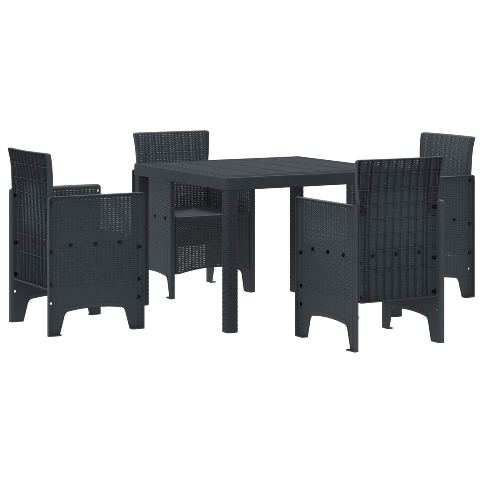 vidaXL Garten Essgruppe 5 pcs Anthrazit Polypropylen