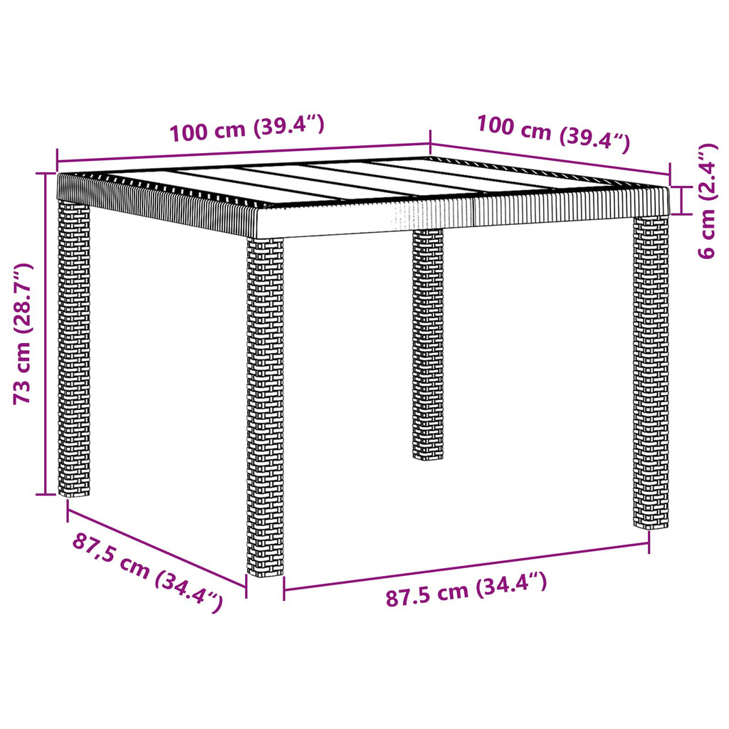 vidaXL Garten Essgruppe 5 pcs Anthrazit Polypropylen